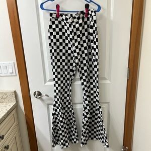 Checkered Flare Leg jeans